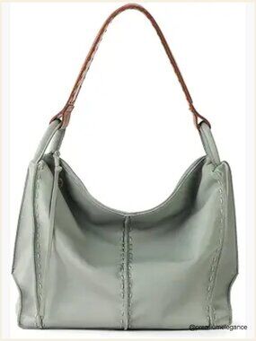 Large Hobo Bag with Zipper Pocket & Magnetic Snap - Premium Leather